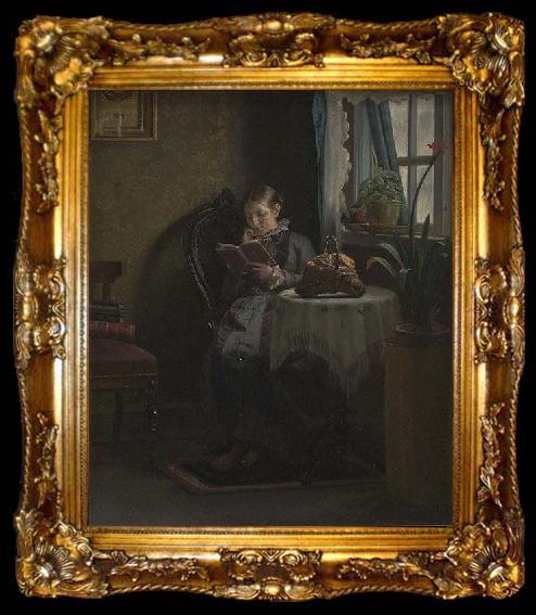 framed  Michael Ancher Anna Ancher reading, ta009-2